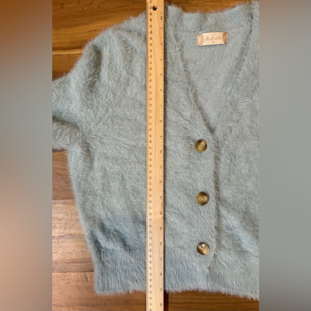 NWT Altar’d State, Cropped Cardigan, Fuzzy Light Blue, Size M - Picture 9 of 9